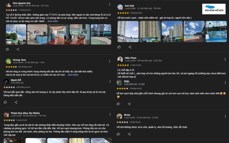 Review hồ bơi An Phú Quận 2 - Giá vé, chất lượng dịch vụ Ý kiến khách hàng về hồ bơi An Phú