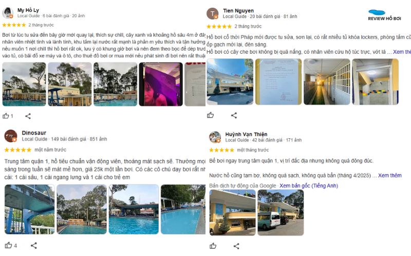 Review hồ bơi Lao Động Quận 1: Bơi thỏa thích chỉ từ 25K/ vé Đánh giá thực tế từ khách hàng