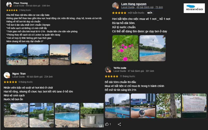 Review hồ bơi Sala Quận 2: Giá vé, giờ mở cửa, đánh giá chi tiết Ý kiến từ khách hàng về hồ bơi Sala