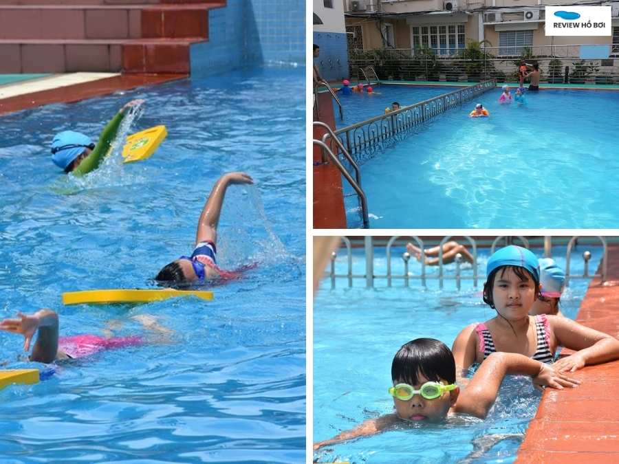5+ địa điểm học bơi cho bé ở TPHCM chất lượng, uy tín năm 2025 Bé đang tập bơi tại hồ bơi Fosco Quận 3