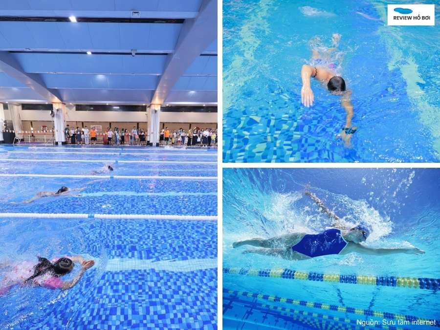 Cận cảnh làn nước trong xanh có thể thấy rõ gạch lát đáy bể tại Hapulico