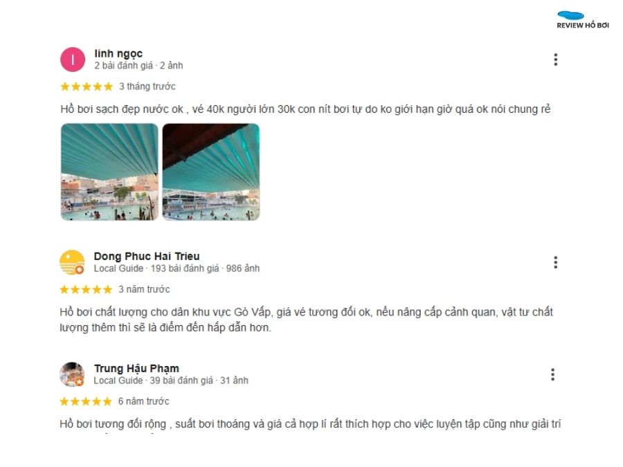 Những chia sẻ chân thực về hồ bơi Bến Cát (Nguồn: Tổng hợp Internet)