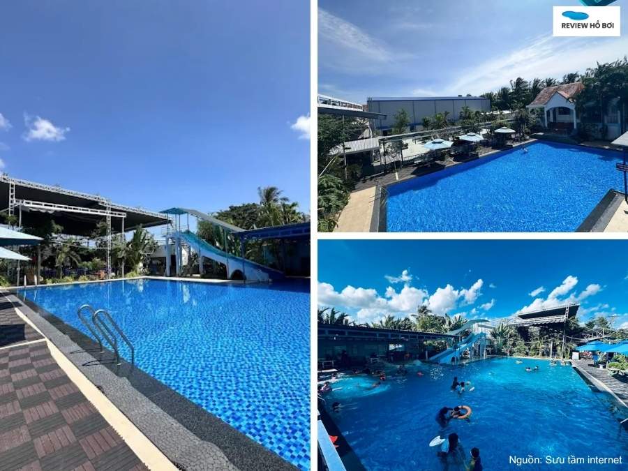 Top 7 hồ bơi Bến Tre sạch đẹp, giá tốt và tiện nghi Hồ bơi Hoàng Việt rộng rãi với cầu trượt nước