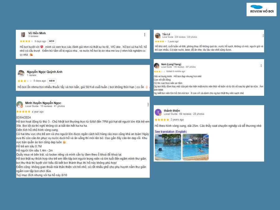 Review hồ bơi Câu lạc bộ Lan Anh mới nhất: Giá vé, giờ mở cửa Đánh giá thực tế hồ bơi Câu lạc bộ Lan Anh từ khách hàng