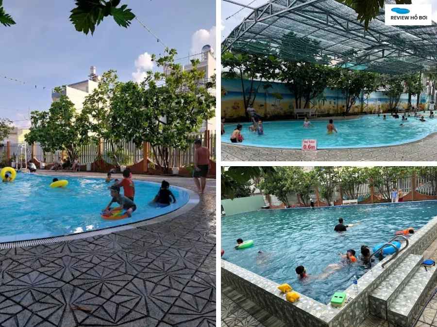 Review hồ bơi Cau Vua chi tiết: Không gian, giá vé, dịch vụ Khu vực bơi dành cho người lớn và trẻ em