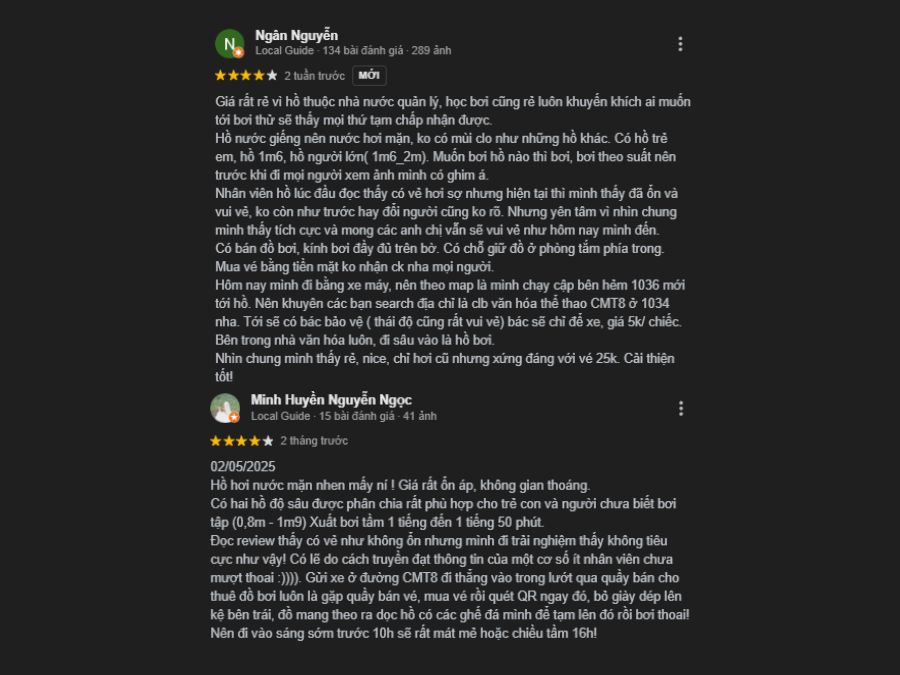Review hồ bơi Cộng Hòa Tân Bình: Giá vé, giờ mở cửa Đánh giá của khách hàng về hồ bơi Cộng Hòa