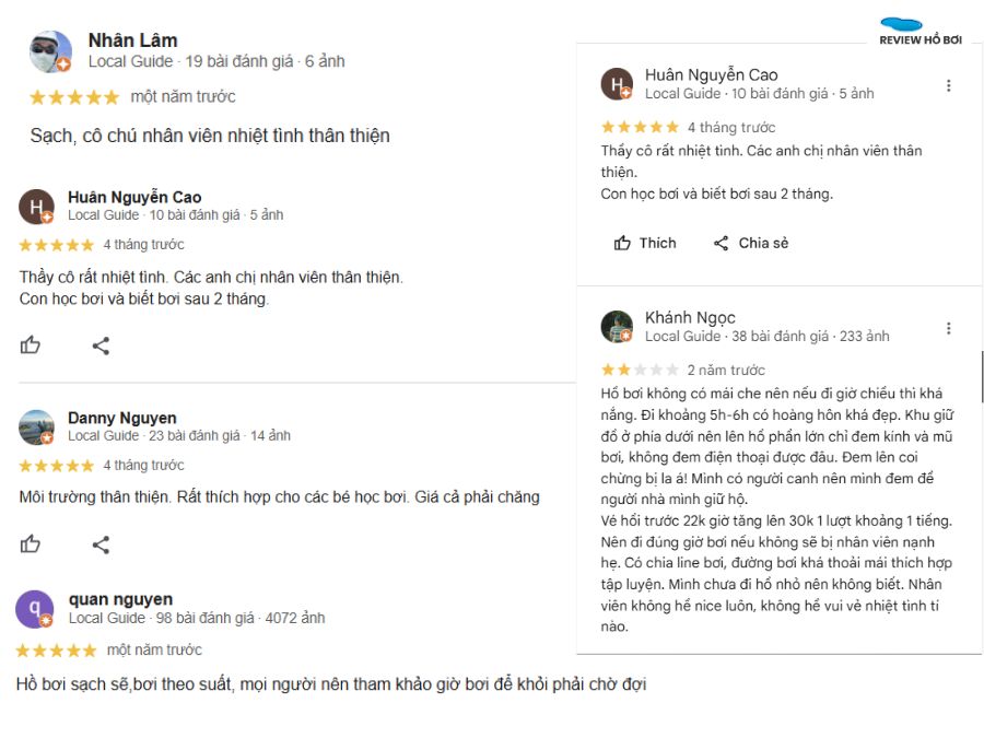 Nhiều đánh giá tích cực lẫn góp ý cho hồ bơi Đại Đồng