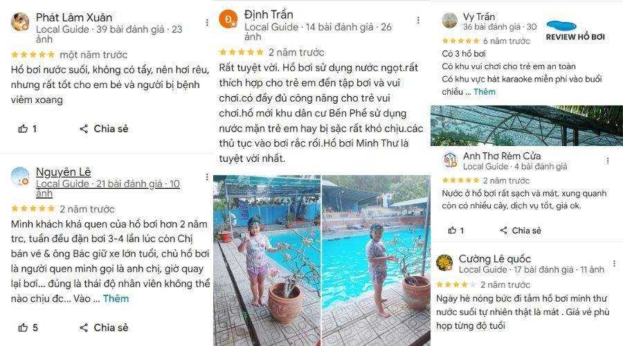Đánh giá thực tế về chất lượng nước hồ bơi Minh Thư từ khách trải nghiệm
