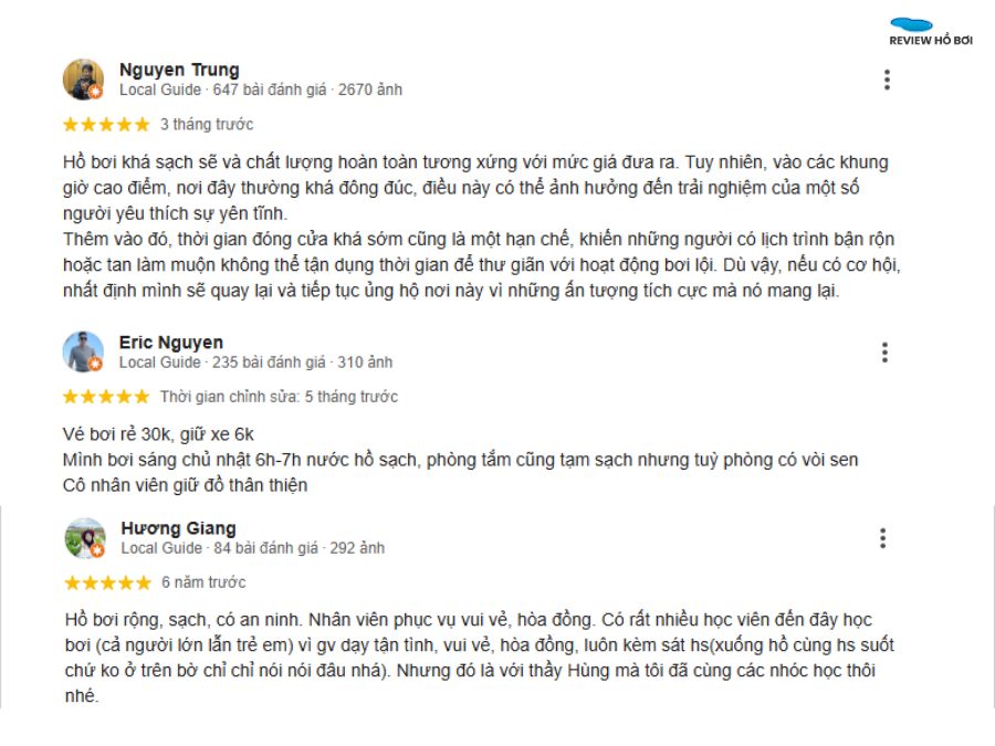 Review hồ bơi Nguyễn Tri Phương mới nhất - giá vé, giờ mở cửa Hồ bơi Nguyễn Tri Phương nhận được nhiều phản hồi tích cực