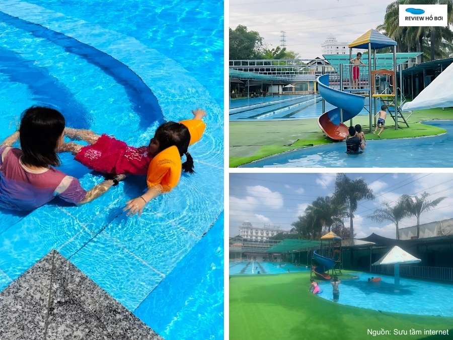 Review hồ bơi Phong Lan mới nhất: Giá vé, giờ mở cửa Khu vực hồ bơi trẻ em tại hồ bơi Phong Lan có mái che và cầu trượt an toàn