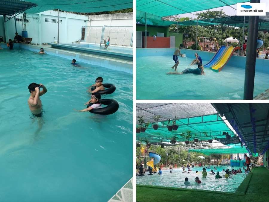 Toàn cảnh hồ bơi Như Ngọc với làn nước xanh