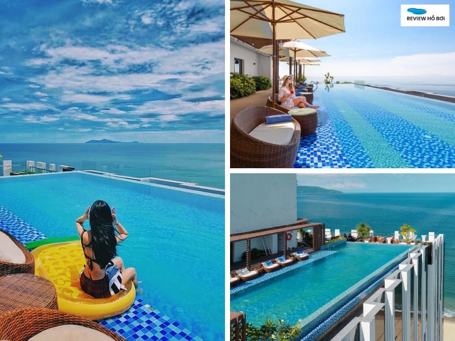 4 khách sạn hồ bơi vô cực Đà Nẵng view đẹp, lên hình sang chảnh Hồ bơi vô cực tầng thượng tại HAIAN Beach Hotel & Spa nhìn ra biển Mỹ Khê