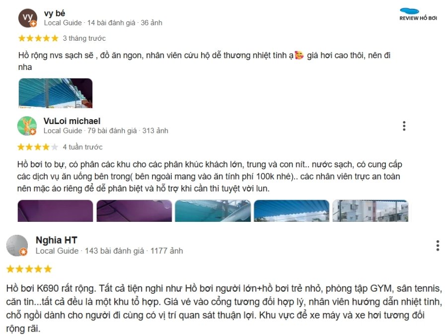 Thái độ nhân viên tại hồ bơi k690