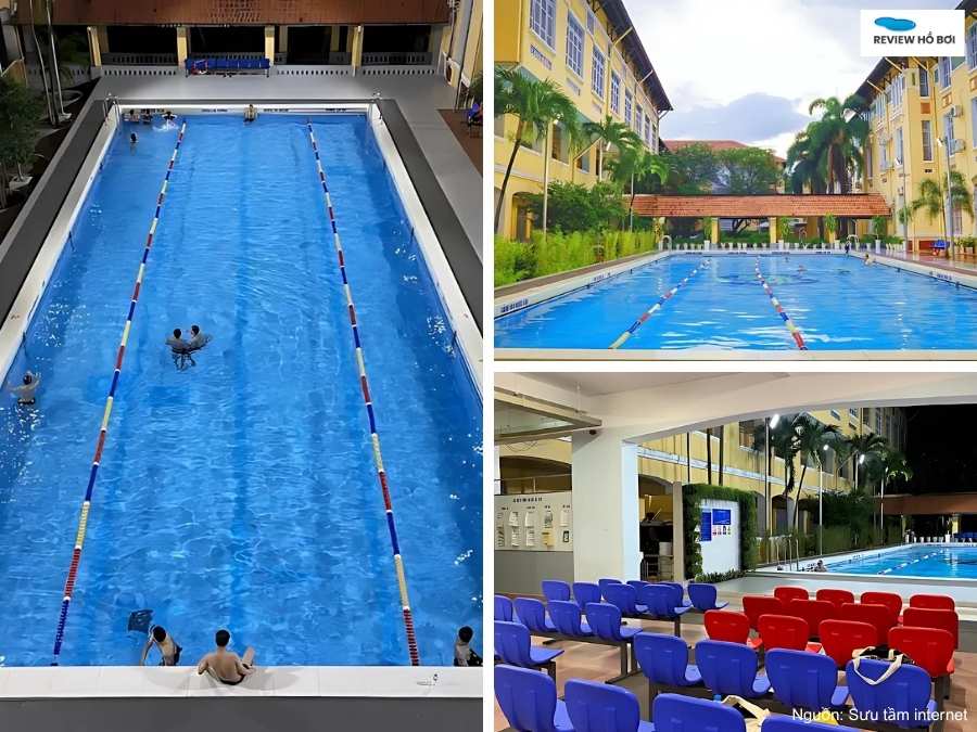 Hồ bơi trường Nguyễn Thị Minh Khai xanh mát, sạch sẽ