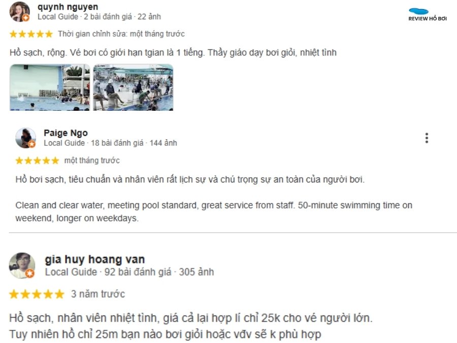 Đánh giá thái độ nhân viên tại hồ bơi Tây Thạnh