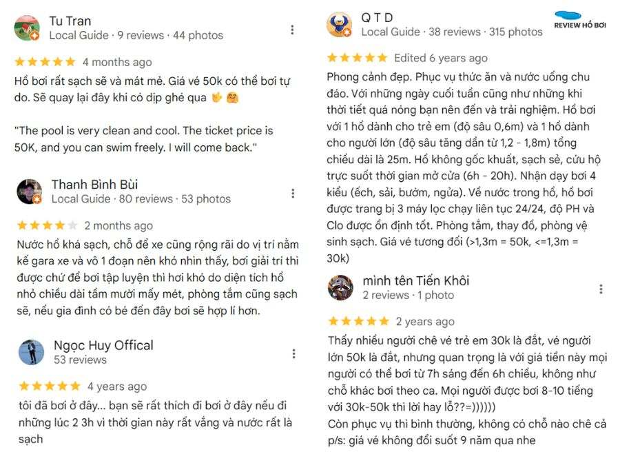 Review hồ bơi Trung Sơn Bình Chánh: Giá vé, giờ mở cửa Đánh giá thực tế khách hàng về chất lượng hồ bơi Trung Sơn