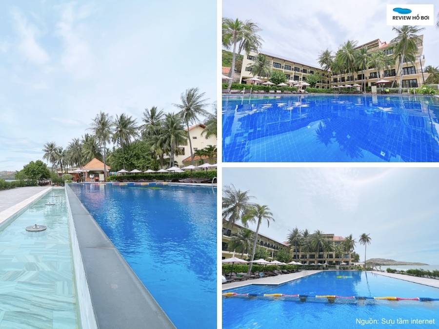 Hồ bơi Bình Thuận dạng vô cực view biển tại Hòn Rơm Central Beach Resort 