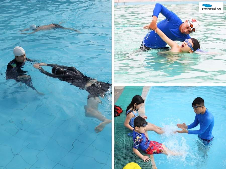Review bể bơi Hà Hải: Giá vé, địa chỉ và giờ mở cửa Trẻ em học bơi an toàn với giáo viên hướng dẫn