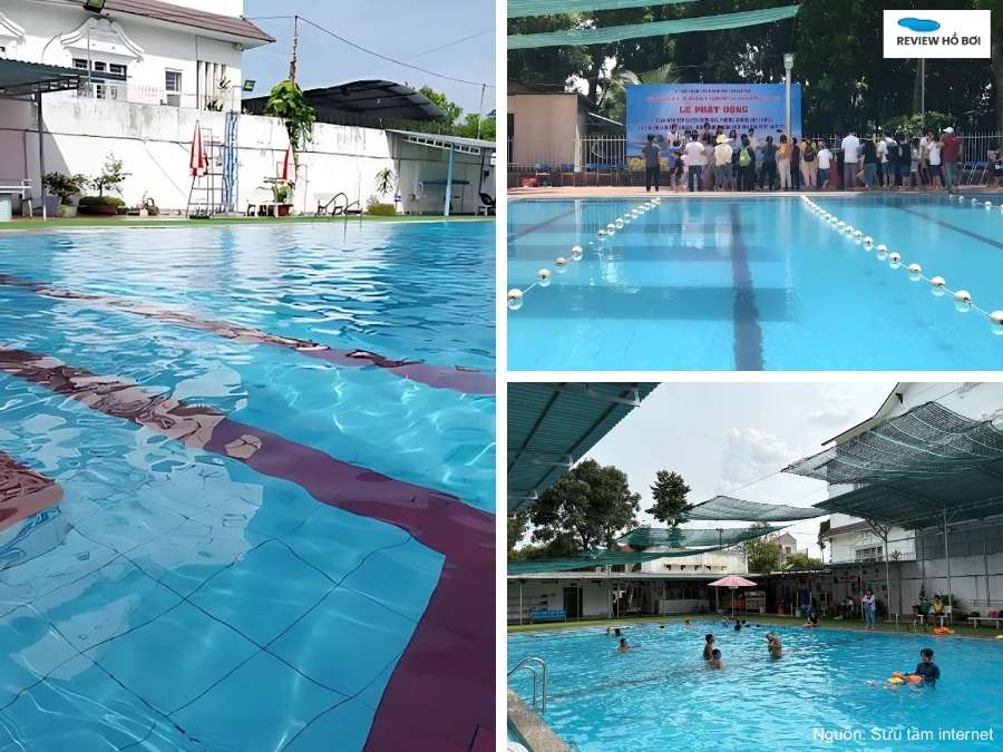 Cận cảnh làn nước trong xanh, ít mùi clo tại bể bơi Thế Cường