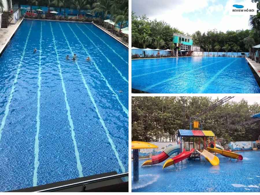 Toàn cảnh hồ bơi khu vui chơi YORO Bình Phước