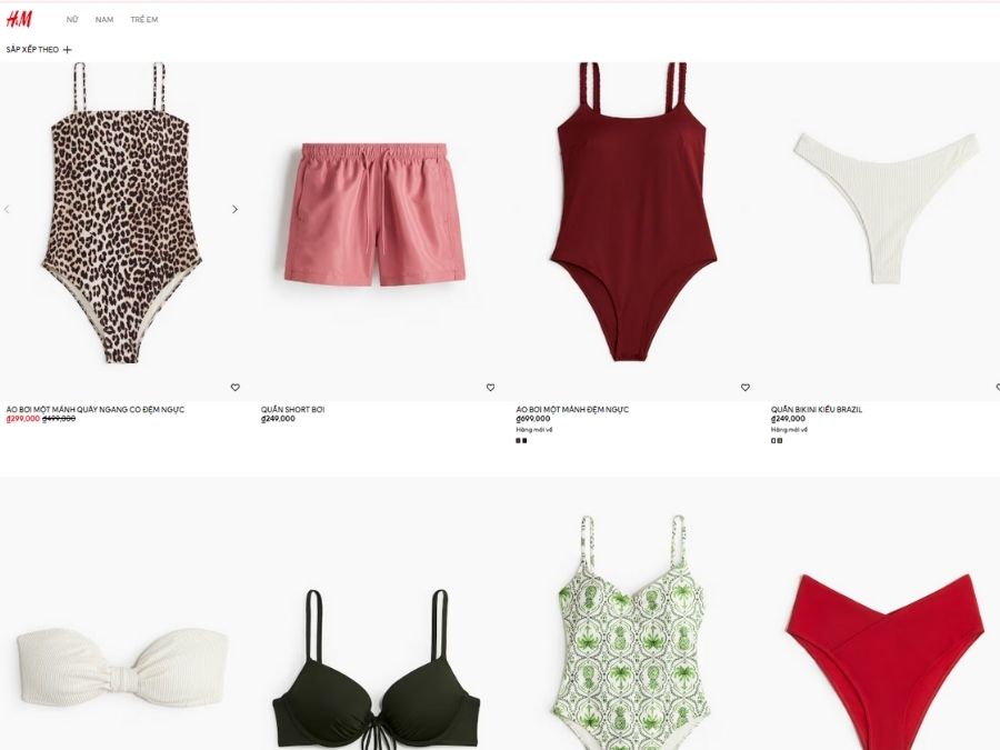 Top 10 thương hiệu đồ bơi nổi tiếng ở Việt Nam bạn nên biết H&M - đồ bơi trẻ trung, hiện đại cho mọi vóc dáng